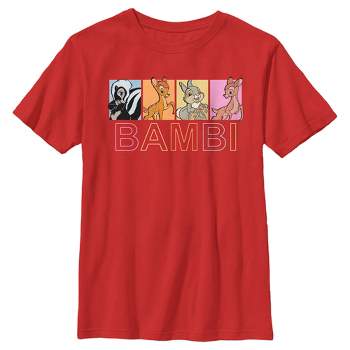 Boy's Bambi Classic Floral Movie Title Poster T-shirt : Target