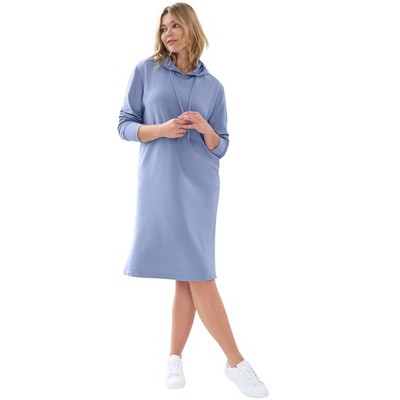 ellos Plus Size French Terry Hooded Sweatshirt Dress