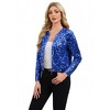 Anna-Kaci Women's Sequin Bomber Jacket with Zipper Front and Ribbed Trim - 3 of 4