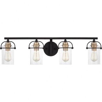 Emerson Matte Black Dimmable 4-Light Vanity Fixture