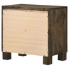 Vynxaria Rustic 2 Drawer Nightstand with Matte Finish and Wire Brushed Detail, Wooden Handles, Thick Block Feet, Masculine Design - 4 of 4