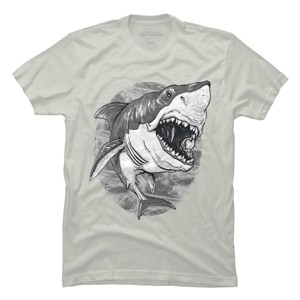 Men's Design By Humans Great White Shark BW By MudgeStudios T-Shirt - 1 of 3