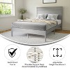 Taylor & Logan Full Amara Wooden Platform Bed with Headboard Gray: Solid Wood Frame, MDF Veneer, No Box Spring Needed - 2 of 4