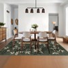 Modern Leaves Pattern Area Rug Botanical Print Washable Rugs for Living Room Bedroom Non-Slip Low Pile Floor Carpet - 2 of 4