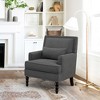 Arceso Linen Accent Chair with Arms, Comfy Upholstered Living Room Chairs, Mid Century Arm Chairs with Rivet Design, Living Room Armchair for Bedroom - 3 of 4