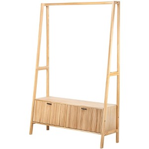 Nordlys Solid Wood Coat Rack Exotic Boho Entry - 1 of 4