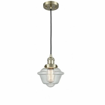 Oxford - 1 Light Cord Hung Mini Pendant In Traditional Style-8 Inches Tall and 7.5 Inches Wide