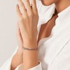 EVERLY JEWELRY | Two-Tone Silver 3/5 CT TGW 3-Station Cubic Zirconia 2 Row 5.5mm Stretch Braided Bangle - 4 of 4