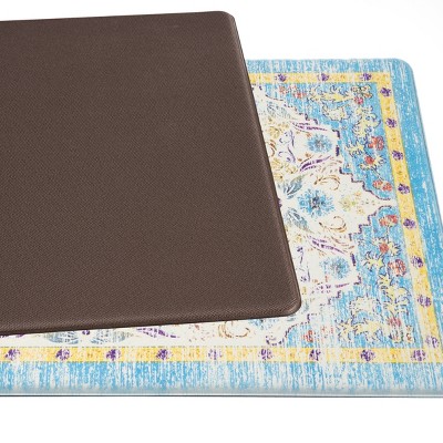 Blue and Ivory Bohemian Anti-Fatigue Standing Mat