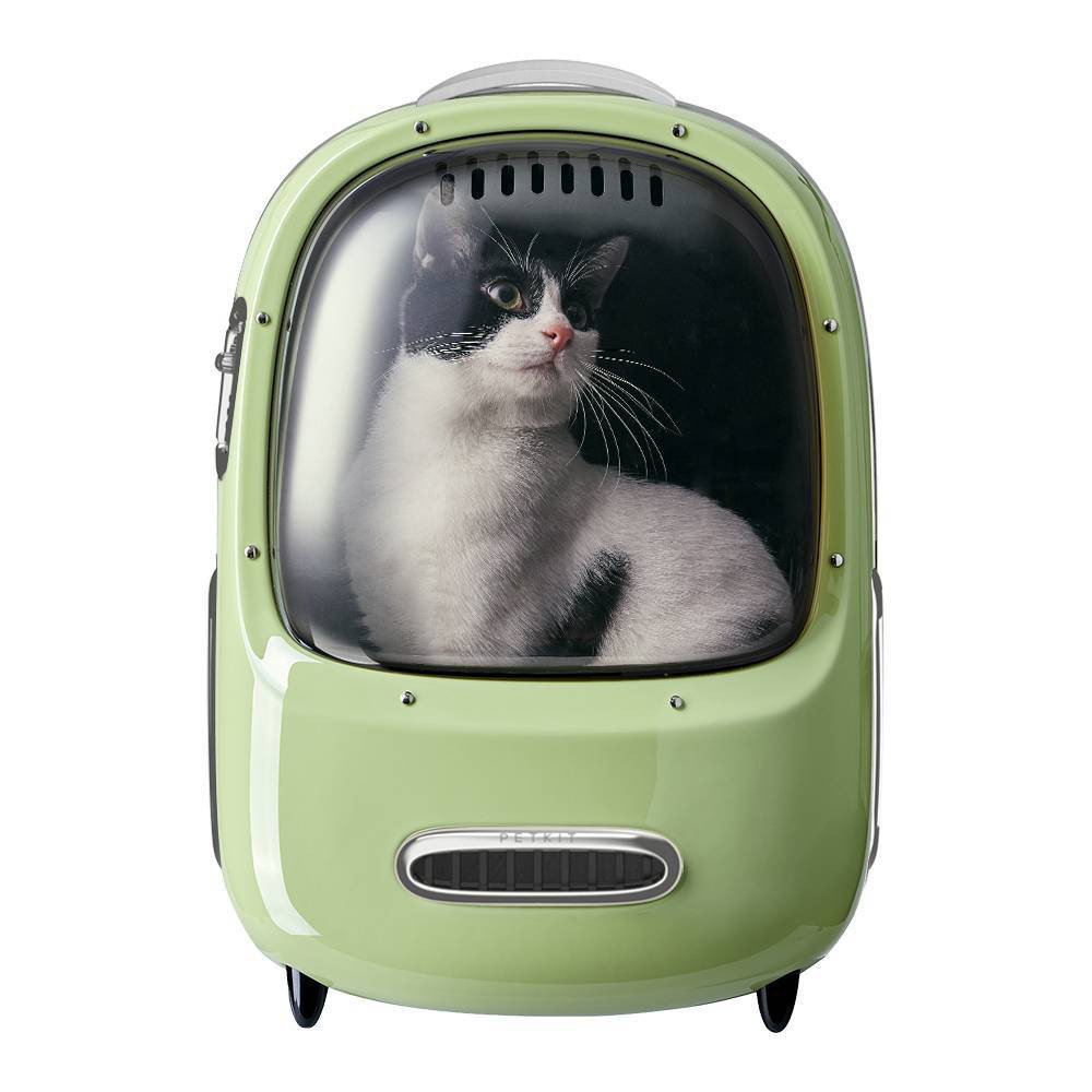 PETKIT Small Breezy Dome Dog and Cat Backpack Carrier with Inbuilt Fan & Light - 17 lbs - Green