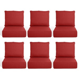 Buenhomino 24"x22" Outdoor Deep Seat Cushion Set, 6-inch Thicked Waterproof Patio Furniture Cushions with Removable Cover,8 Colors - 1 of 4