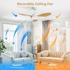 DOMETOUR 47 Inch Ceiling Fan with 22W LED Light and Remote Control 6 Speeds Reversible DC White for Living Room - 2 of 4