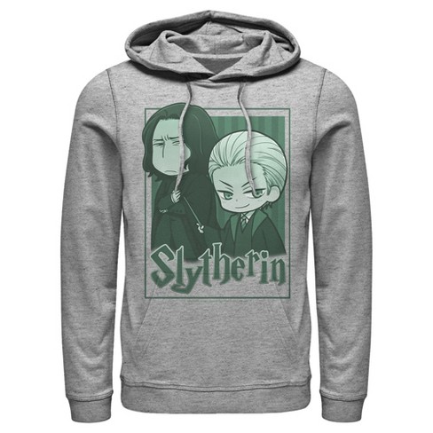 Men s Harry Potter Slytherin Cartoon Characters Pull Over Hoodie Athletic Heather Large