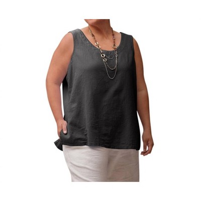 Women's Crinkle Cotton Sleeveless Top - Plus - On The Plus Side