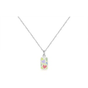 Chanteur Hypoallergenic Kids Jewelry Accessories Hearts Enamel White Gold Palladium Plating Necklace Pendant - 1 of 1