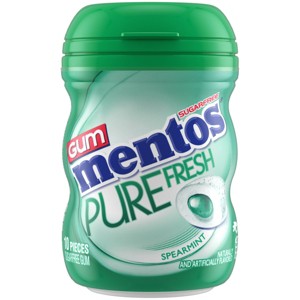 Mentos Pure Fresh Nano Bottle Gum Stocking Stuffers - Spearmint - 0.705oz - 1 of 4