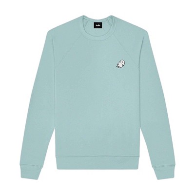 Dalix Ghost Embroidered Crewneck Long Sleeve Sweatshirt Fleece Men