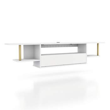 Kevis Modern Floating TV Stand for TVs up to 70" White - miBasics