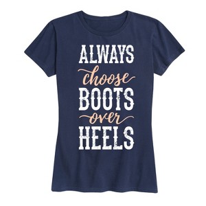 Women's - Country Casuals - Always Choose Boots Over Heels Short Sleeve Graphic T-Shirt - 1 of 4