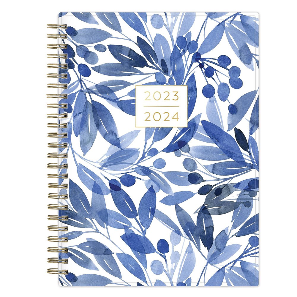 Yao Cheng for Blue Sky 2023-24 Academic Planner with Notes Pages Flexible Cover 5.875""x8.625"" Weekly/Monthly Wirebound Indigo Foliage -  86816472