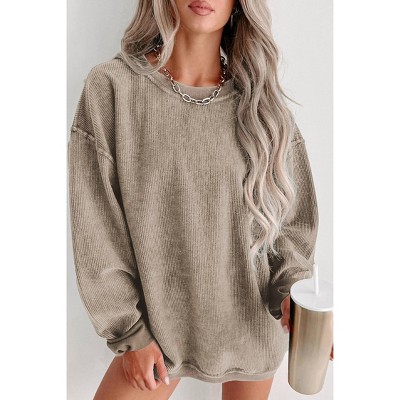 Women's Ribbed Pullover Sweatshirt - YOUMI