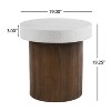 MAYEERTY 1 Pack Cylindrical Side Table, Faux Stone & Wood Texture End Table for Indoor Outdoor Living Room, Patio, Bedroom - 4 of 4