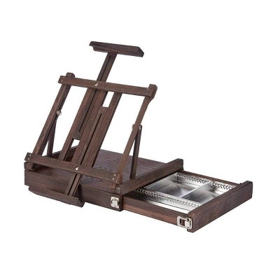 Kingart Wooden Tabletop Easel w/Metal Storage - Espresso