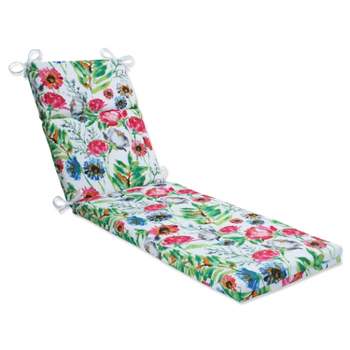 Flower Mania Petunia Chaise Lounge Outdoor Cushion Pink - Pillow Perfect