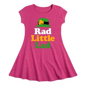 Girls' - Instant Message - St. Patrick's Day Rad Little Lad Fit & Flair Cap Sleeve Dress - 1 of 2