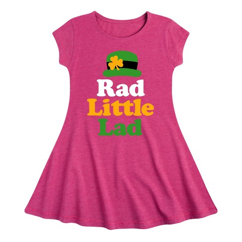 Girls' - Instant Message - St. Patrick's Day Rad Little Lad Fit & Flair Cap Sleeve Dress - image 1 of 2