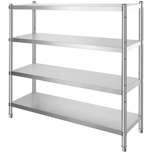 VEVOR Stainless Steel Shelving 60x18.5 Inch 4 Tier Adjustable Shelf Storage Unit Stainless Steel Heavy Duty Shelving, Silver - 1 of 4