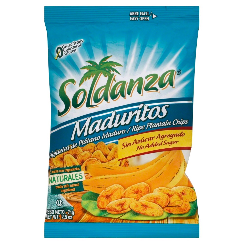 SOL Sweet Plantain Chips - 2.5oz 24 count case best by 02/26/21