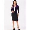 INSPIRE CHIC Women's Velvet Lapel Collar Open Front Cardigan - 4 of 4