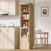 Narrow Bathroom Cabinet, 70"H Tall Slim Storage Cabinet with Glass Door and Open Shelves, Freestanding Storage Cabinets for for Small Spaces - 4 of 4