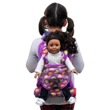 The Queen' Treasures 18 In Doll Carrier and Sleeping Bag, Purple Hearts