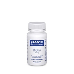 Pure Encapsulations Biotin 8 mg - B Vitamin to Aid Hair, Skin & Nail Strengthening, Metabolism & Nervous System* - With Premium Biotin - 1 of 4