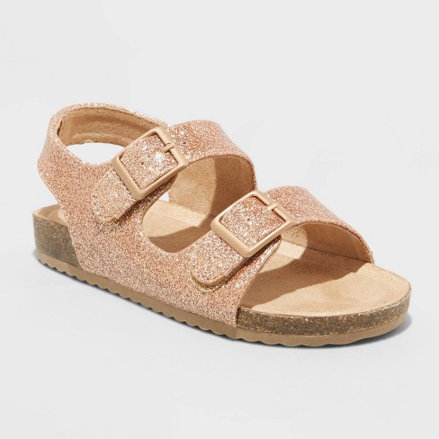 Toddler Reagan Glitter Footbed Sandals Cat Jack Rose Gold 5t