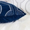 ChicFurnit Bed Pillows Boho Geometric Home Pillow Velvet Decor Pillow with Hidden Zipper Cotton Pillows for Living Room Decoration, Blue, 20"*1"*20" - 4 of 4