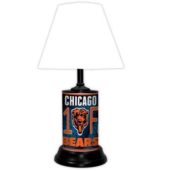 NFL 18-inch Desk/Table Lamp with Shade, #1 Fan with Team Logo, Chicago Bears