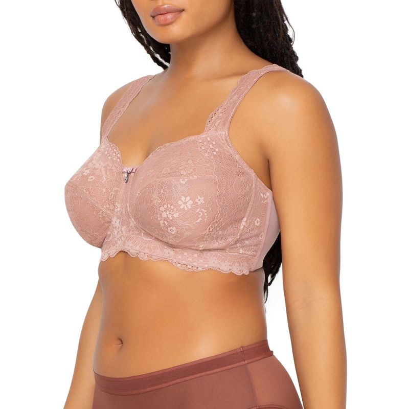 Curvy Couture Women's Luxe Lace Wire Free Bra, 6 of 7