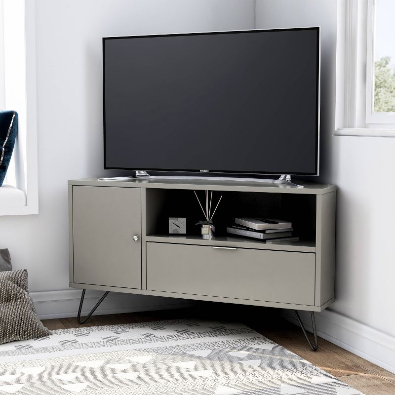 Sola Modern Corner TV Stand for TVs up to 50" - miBasics, 3 of 12