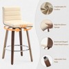 Bekrvio 26"/29" Swivel Bar Stools Set of 1/2/3/4, Faux Leather Upholstered Counter Chairs with Wood Legs, Mid-Century Seating for Kitchen Island - 4 of 4