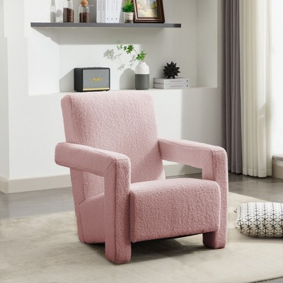 Hyleory 29.1'' Modern Accent Chair, Upholstered Lamb Fleece Adirondack Armchair for Living Room Makeup Room Bedroom