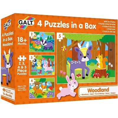 Galt 4 Puzzles In A Box - Woodland