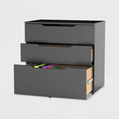 Next 3 Drawer Filing Cabinet Black - Nexera