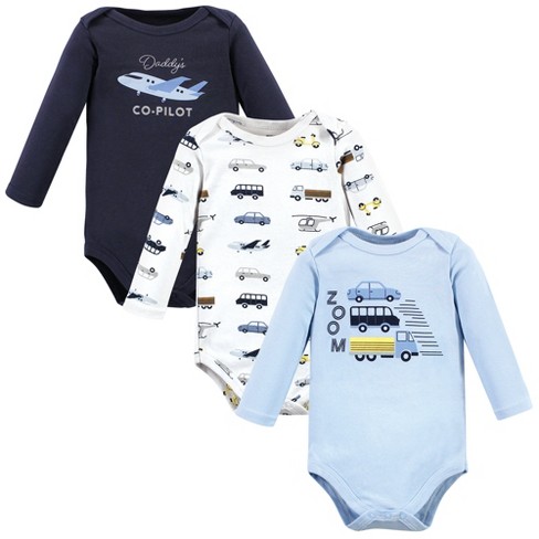 Hudson Baby Infant Boys Cotton Long-sleeve Bodysuits, Vehicles, 18-24  Months : Target