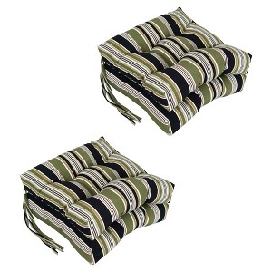 Blazing Needles, 16-inch Spun Polyester Patterned Outdoor Square Tufted Chair Cushions (Set of 4) - 1 of 2