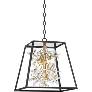 Possini Euro Design Carrine 15 3/4" Modern Pendant Chandelier Ceiling Light Fixture Dining Room Over Table Hanging 5-Light LED Black Gold Finish - 1 of 4