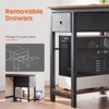 ROOMTEC Modern Home Office Writing Desk, Simple Style Office Table with 2-Tier Drawers and Bottom Storage Shelf - 4 of 4