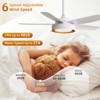 42" Bedroom Ceiling Fans with Lights and Remote Indoor/Outdoor Ceiling Fan with Quiet & Strong Motor 6 Speed Modern White Ceiling Light Fixture - 3 of 4